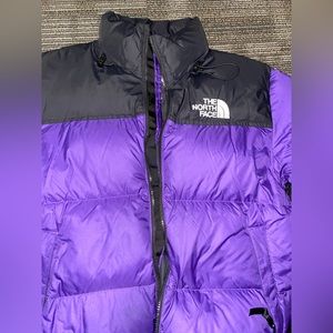 Purple North Face Nupste 700 coat
